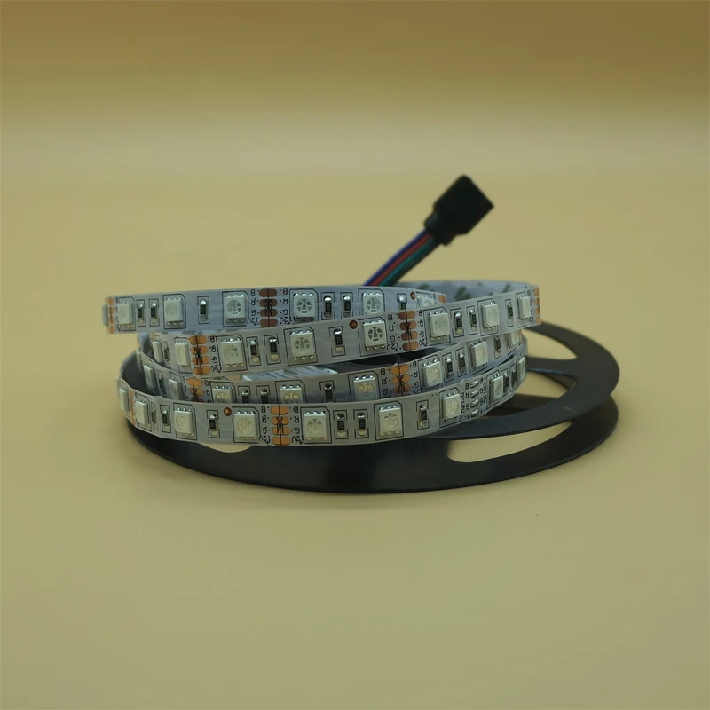 1/2/3/4/5 м Светодиодная лента RGB 5050 SMD не водонепроницаемая черная печатная плата