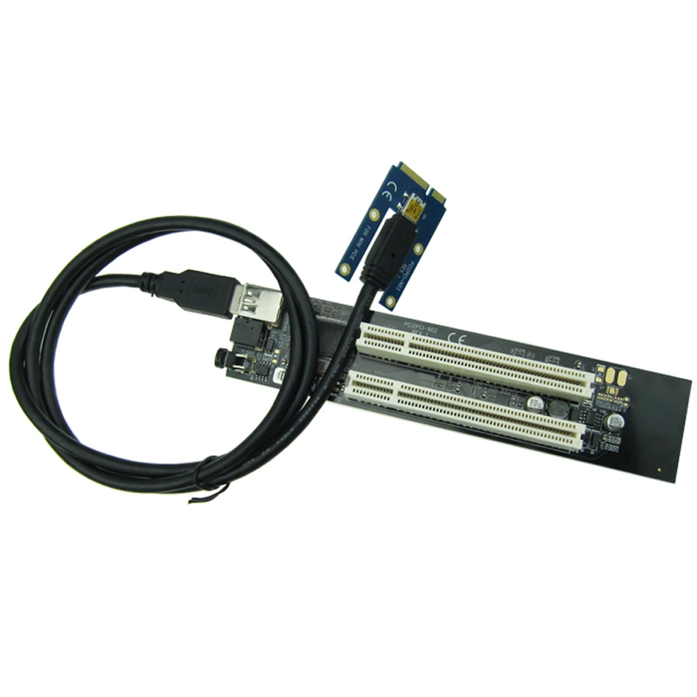 Half-size-Full-size-Mini-PCIe-To-2-PCI-32bit-slots-adapter-mini-pci-e-riser (2)