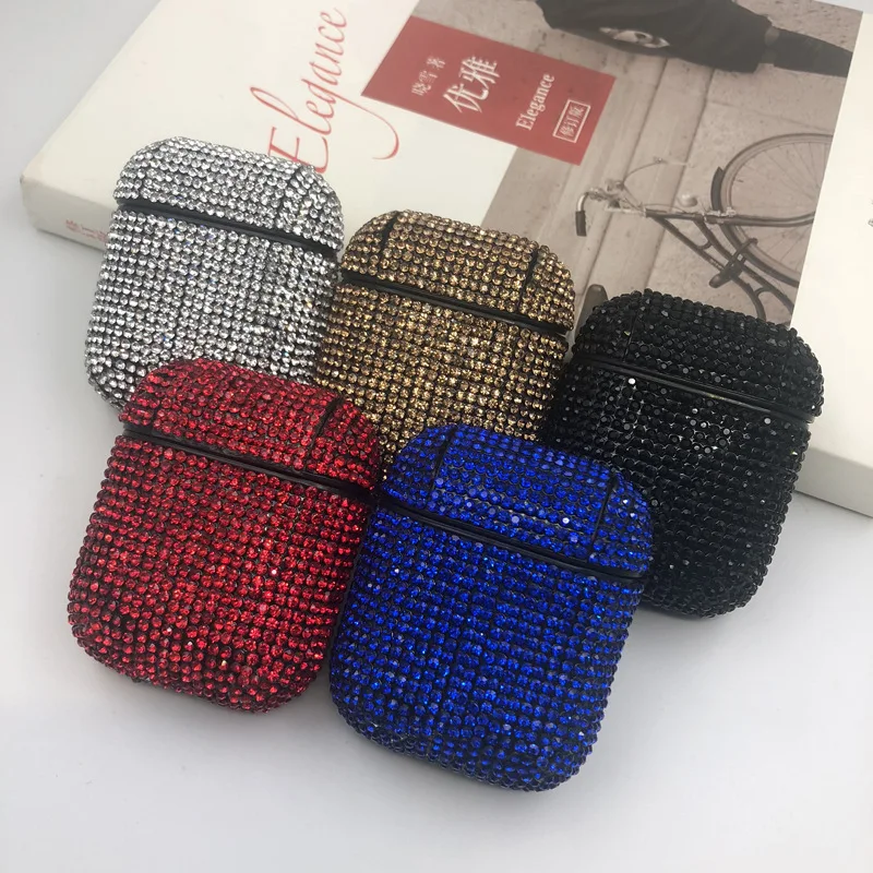 

For Apple iPhone Airpods Bluetooth Wireless Headphone Charging Earphone Cover Case Bling Diamond Crystal Girl Protective Bag