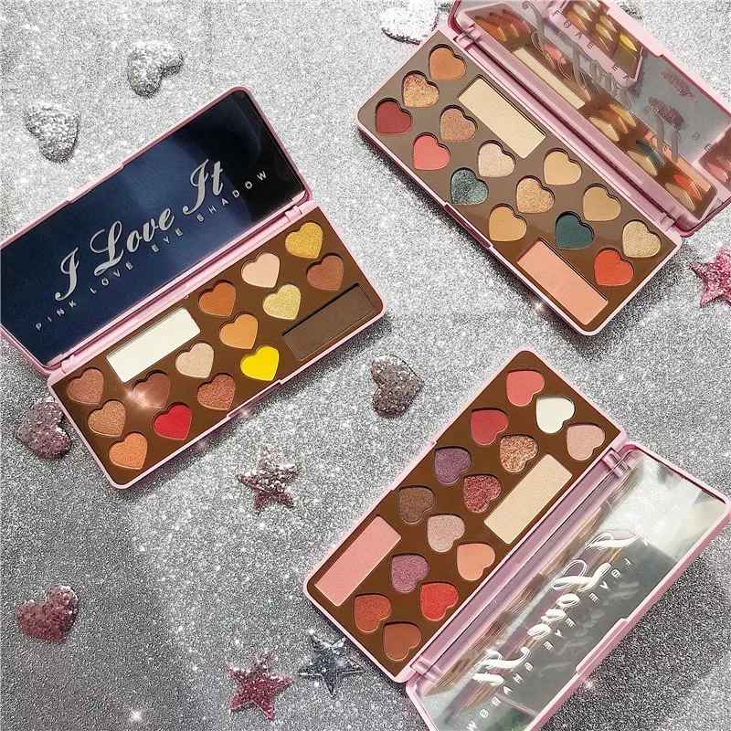 HOJO Heart-shaped Chocolate Eyeshadow Matte Eye Shadow Palette Pressed Highlighter Glitter Powder Eyeshadow Pallete Sunset HOJO Heart-shaped Chocolate Eyeshadow Matte Eye Shadow Palette Pressed Highlighter Glitter Powder Eyeshadow Pallete Sunset