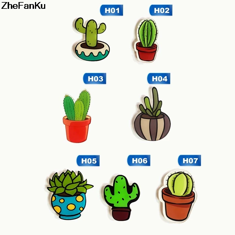

1 PCS Cute Icon Cactus Succulent plants Acrylic Pin Badge Cartoon Icons Backpack Decoration Badges