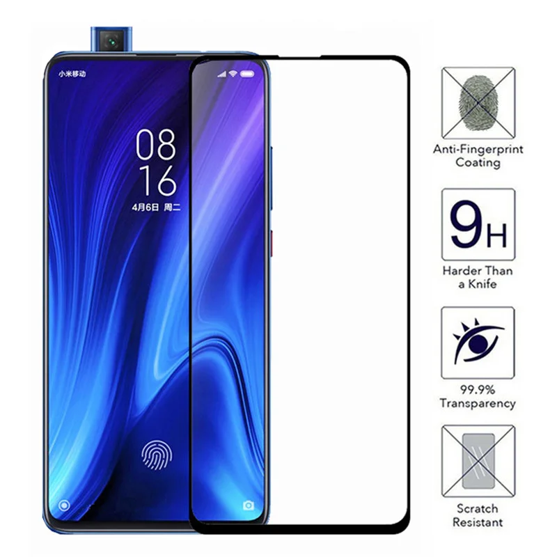 Protective-Glass-On-For-Xiaomi-redmi-K20-Mi-9T-Pro-Full-Cover-Screen-Protector-Tempered-Glass