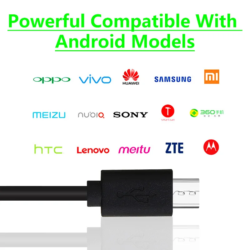 Sincronização e Carregamento Cabos para Samsung Usb de Alta 2.0 a Macho para Micro Lote Cabo Micro Velocidade Usb b Xiaomi Honra Android 100 Pçs - 6 Cabos flexíveis de celular