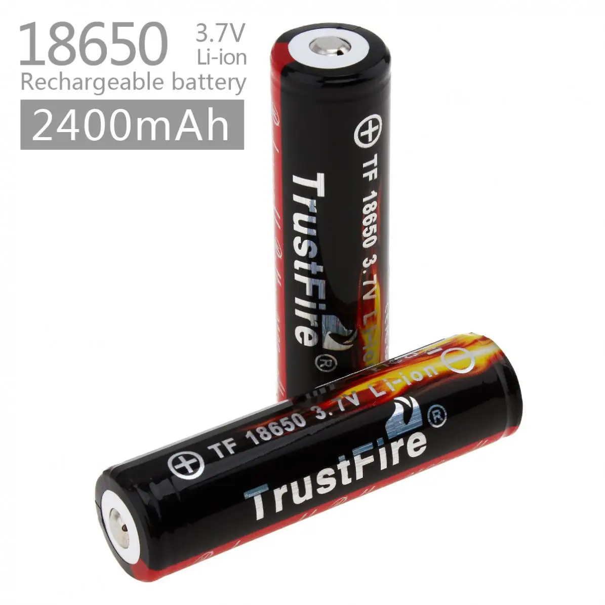 2 шт./лот TrustFire 3,7 V 18650 2400mAh литий-ионная аккумуляторная батарея с защищенной печатной платой+ Портативная Батарейная коробка