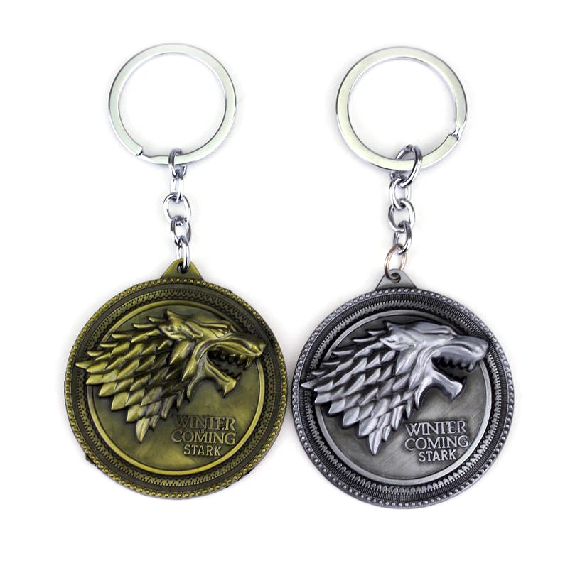 

Game of Thrones Shield Round Coin Metal A Song of Ice and Fire Keychain Pendant Key Chain Chaveiro Key Ring 2018