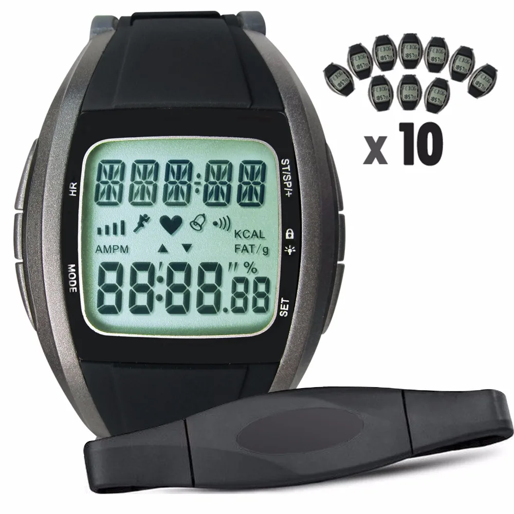 10 шт. x Многофункциональный монитор сердечного ритма нагрудный ремень часы пояс для фитнеса спортивные калории Fat Calculation 30~ 240 bpm диапазон