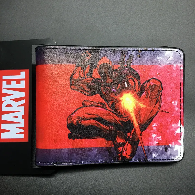 2016 New Arrival Full PU Marvel Purse Deadpool Spiderman Punisher Cartoon Short Wallets With Card Holder Free Dollar Price 