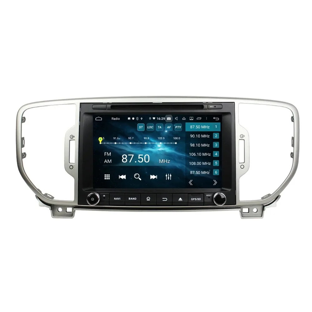 Best IPS Android 9.0 Octa Core 2din 8" Car DVD Player for Kia Sportage 2016 2017 Radio GPS 4GB RAM Bluetooth 4.2 WIFI USB 32GB ROM 4