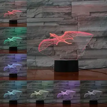 

Dropshipping 3D Lamp Illusion Night Light LED Bulb USB Multicolor Dragon Home Christmas Kid Toy Gifts For Children Jurassic Park