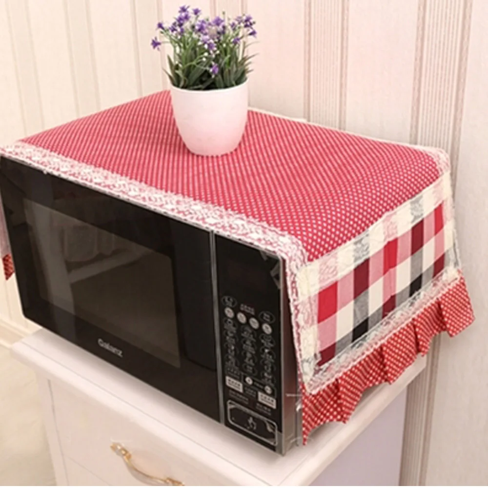 Microwaveovencoverwith2pouchDustCoversdustproofcottoncloth