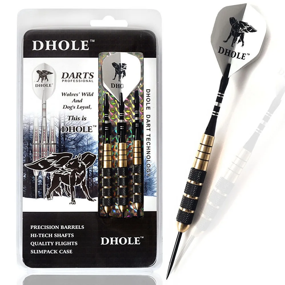 

DHOLE Steel Tip Darts,24 Grams Dart Barrels,Dart Set With Black Dart Shaft,Standard Dart Flight