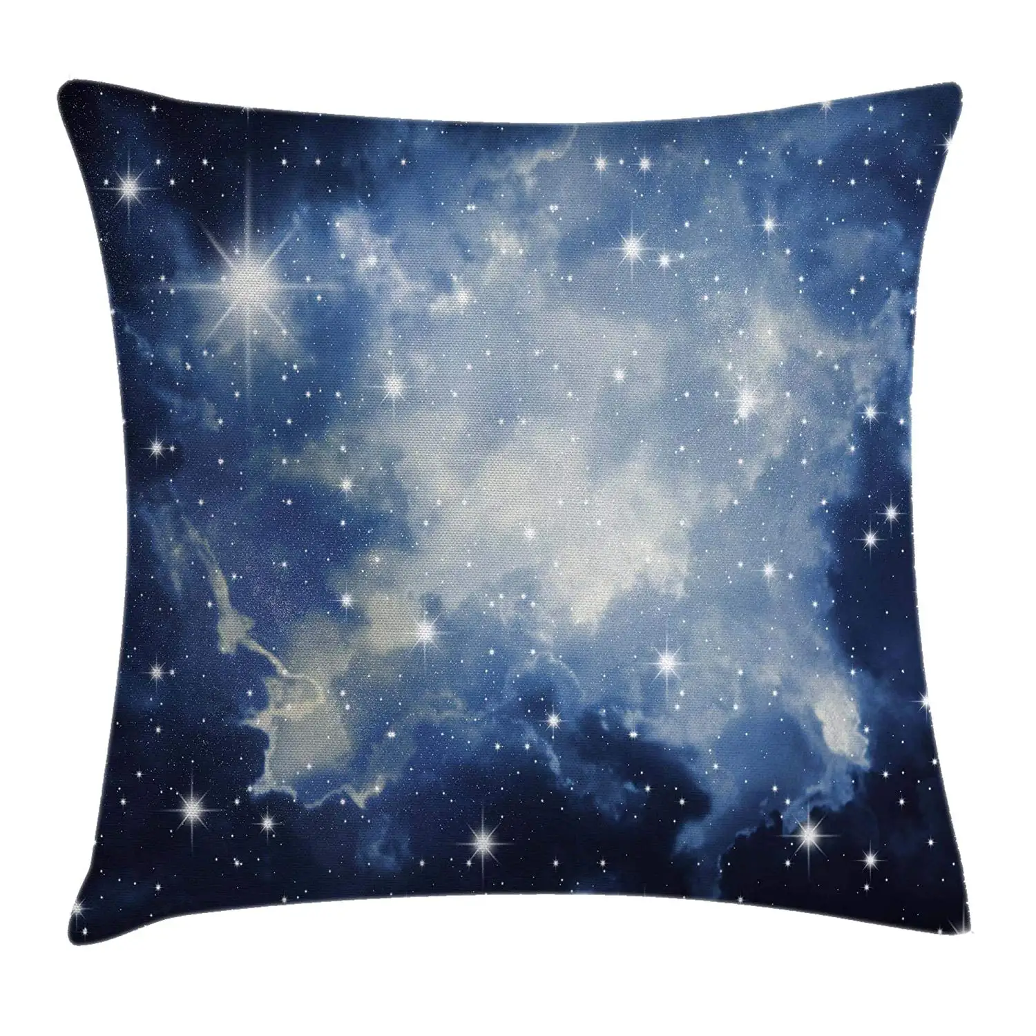 Constellation Pillow Cover Blue Galaxies Night Sky Celestial Image Stars Square Accent Case Dark Light White | Дом и сад