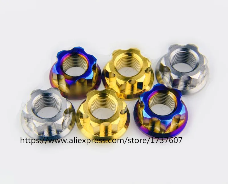 Motorcycle Dazzling Titanium Alloy Flange Nut M5 M6 M8 M10 M12 M14 M16 M18