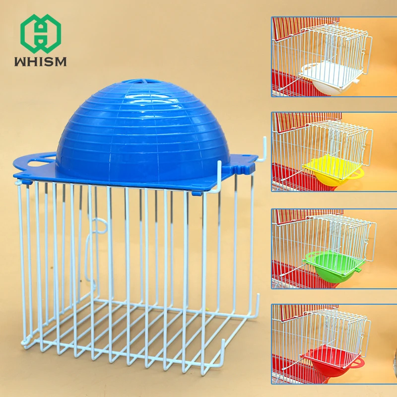 WHISM Easy Cleaning Parrot Bird Breeding Box Iron Bird Feeder Cage House Birdcage Bird Cage Nest
