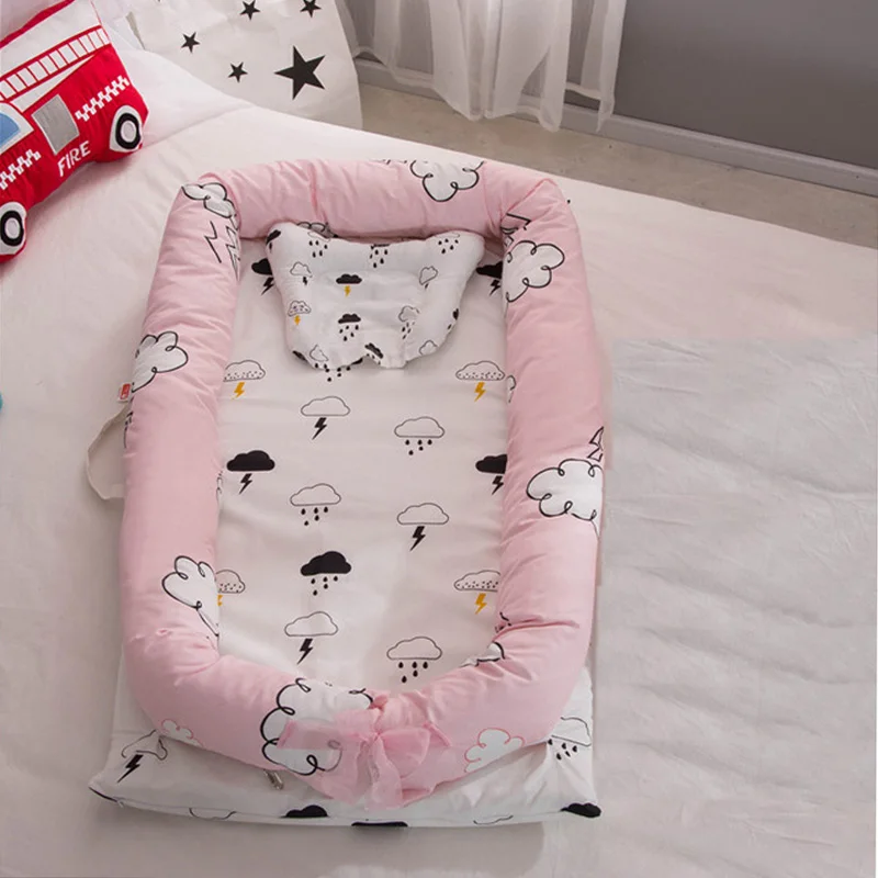 Детская бионическая кровать портативная моющаяся дорожная Изолированная кровать имитирующая матку для детей 0-12 месяцев детская хлопковая кроватка