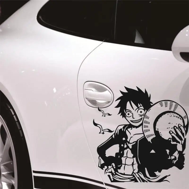 One-Piece-Luffy-WallDecal-comics и анимационная наклейка переводная виниловая настенная