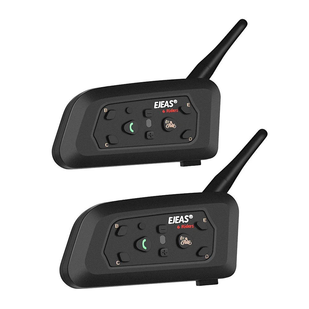 

2pcs V6PRO Motorcycle Helmet Walkie-talkie VOX Voice Function Headset Bluetooth Walkie-talkie Voice Equipped With Four Languages
