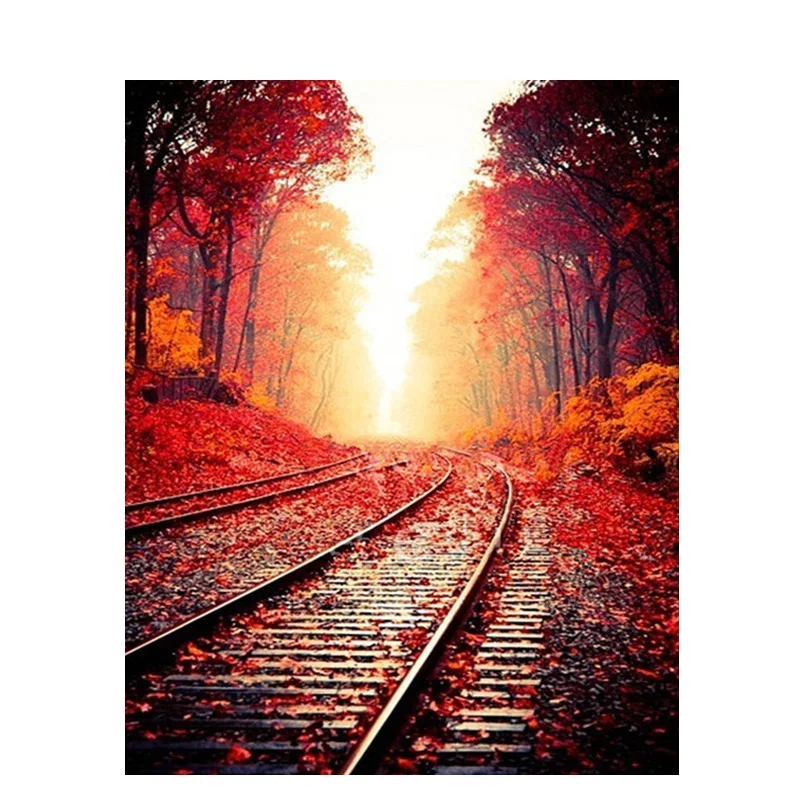 

Red autumnal leaves Hand Made Paint High Quality Canvas Beautiful Painting By Numbers Surprise Gift Great Accomplishment