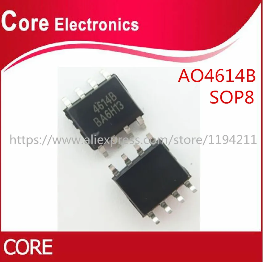 50pcs/lot AO4614B AO4614 4614 SOP8 IC best quality|Integrated Circuits ...