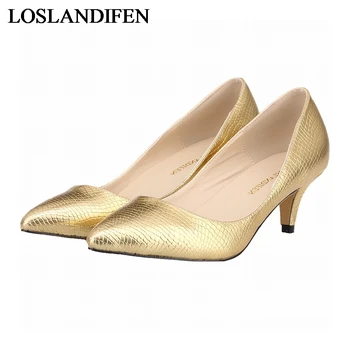 

2018 New Arrival Crocodile Grain Women Pumps Brand New Women Shoes Sexy Pointed Toe High Heels Design Wedding Shoes NLK-C0023