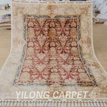Yilong 5,5x8 Персидский Ручной Работы Красный ковер из Турции Шелковый, ручной работы ковер в восточном стиле(1696