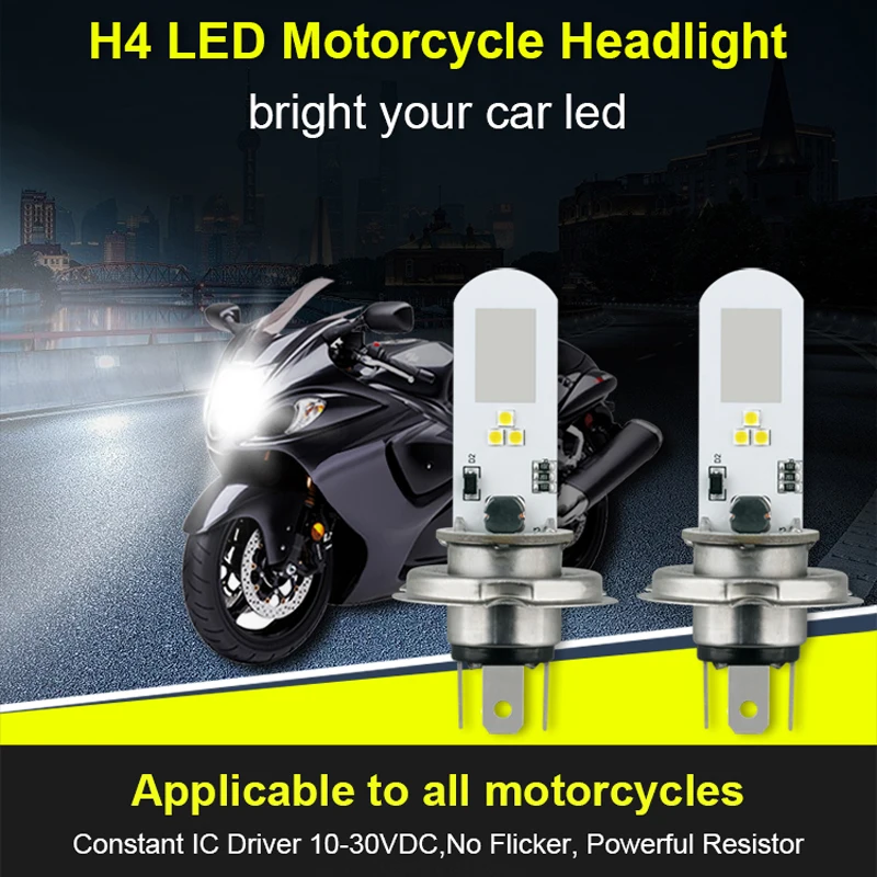 1 шт. H4 светодиодные лампы дальнего и ближнего света для мотоциклов Suzuki Honda Yamaha