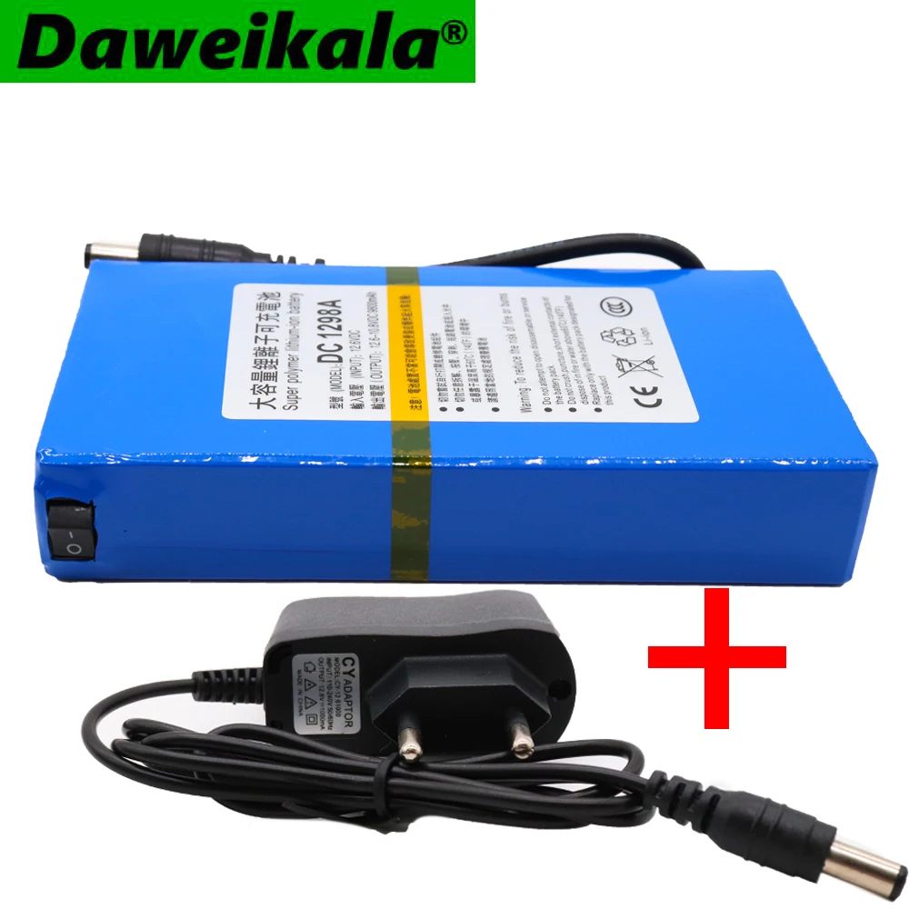 Прочный DC 12 V 9800 MAH de Alta Capacidade Super Poderoso Backup de Bateria Recarregvel литиево-ионный аккумулятор Para Cmera Accmulat