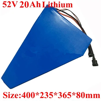 

Free shipping High Performance Triangle Model 14S 52v ebike battery 52v 20ah Lithium battery pack With 30A BMS and 3A Charger
