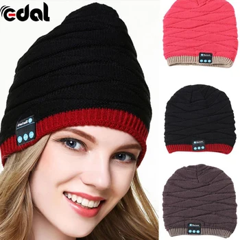 

EDAL Winter Bluetooth Cap USB Rechargeable Built-in Keep Warm Smart Bluetooth 4.1 Music Knitting Hat With Earphone