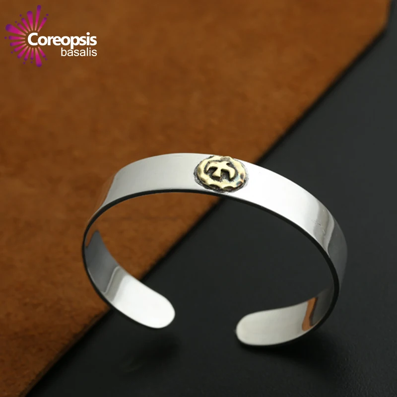 Simple male and female smooth ring point Golden flying eagle opening