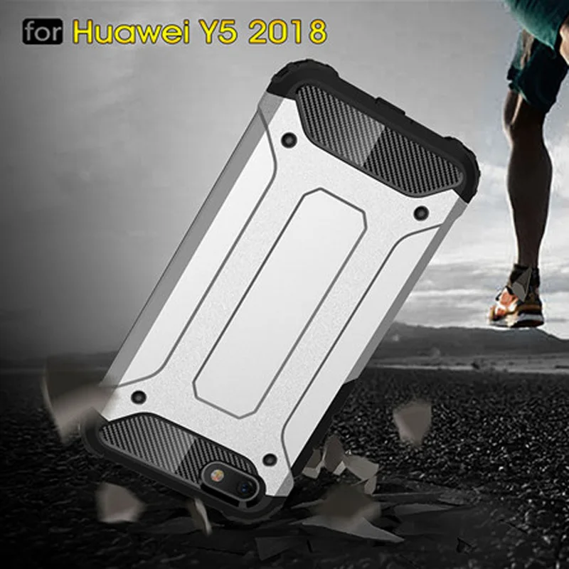 

Soft Silicon + PC Hard Armor Anti-knock Back Cover Case For Huawei Y5 2018
