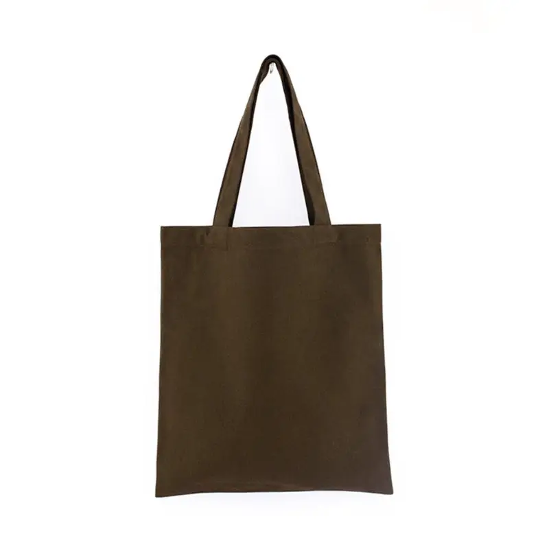Женские прочные холщовые пустые продуктовые простые хозяйственные сумки, Дамская многофункциональная сумка на плечо, многоразовая утилизация, 14 цветов - Цвет: Deep Coffee