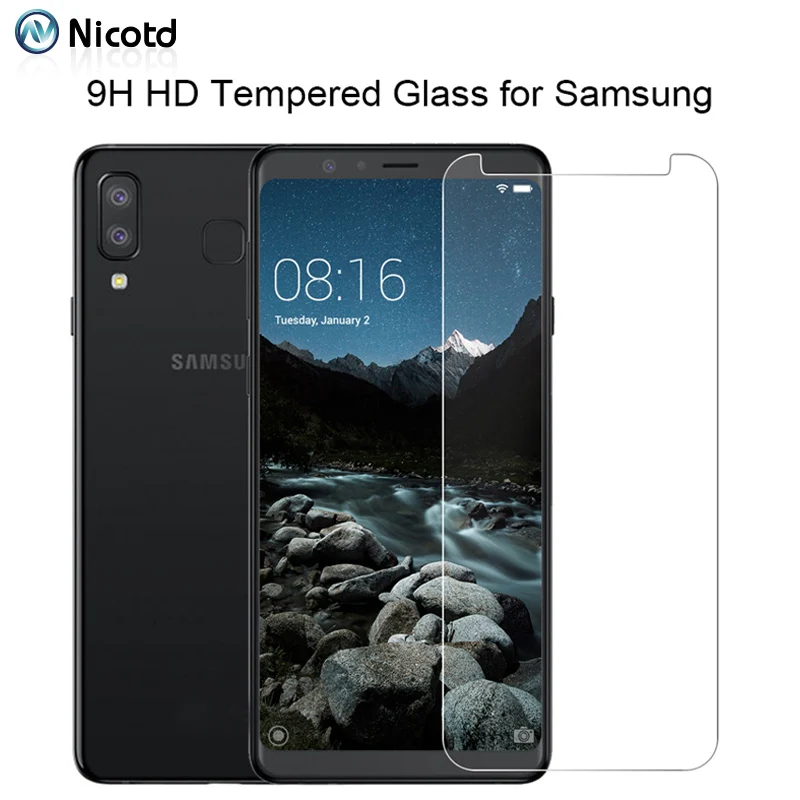 Nicotd Screen Protector Glass On For Samsung Galaxy A9 A8 A7 A6 Plus 2018 Tempered Glass For Samsung A5 A7 A3 2017 2016 9H Film (2)