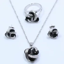 И подарок, женский ювелирный набор, 925 пробы, серебро,, черное циркониевое кольцо, размер 6#7#8#9#10# T11