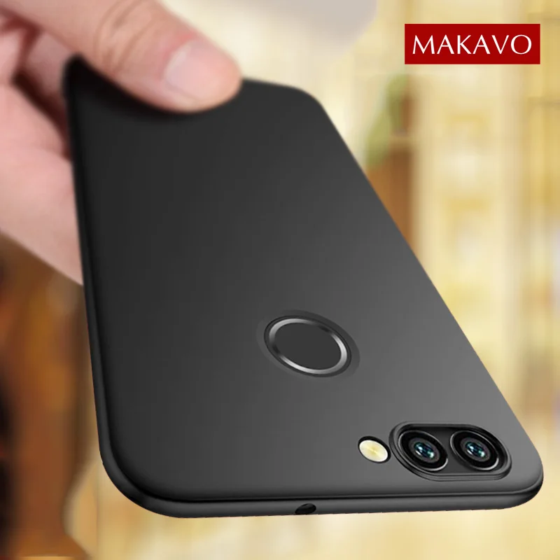 

MAKAVO For Huawei P Smart Case 360 Protection Soft Silicone Rubber Slim Matte Cover For Huawei P Smart Plus Phone Cases