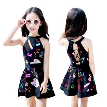 Плаваное платье Для маленьких девочек Модные Купальники для маленьких девочек Симпатичный ванный комплект для маленьких девочек купальник бикини