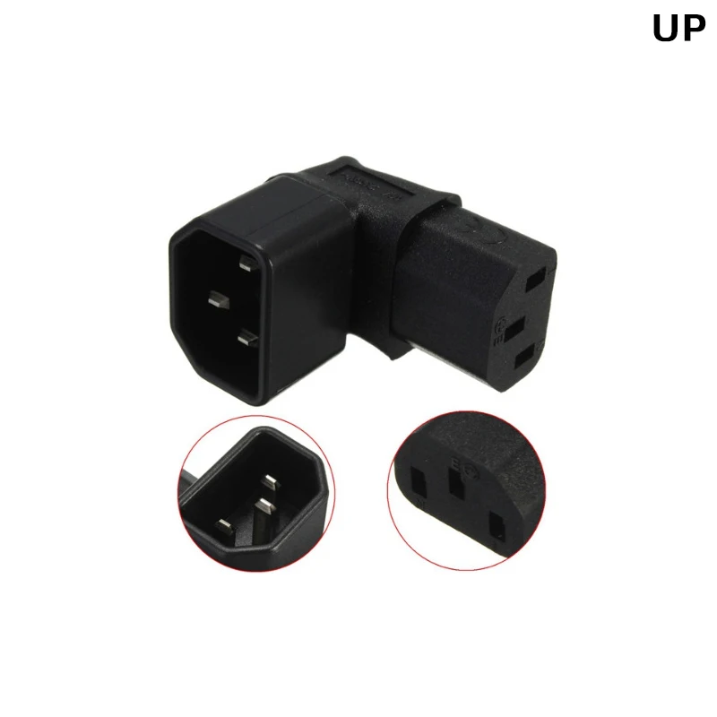 

1pc hot sale Down/UP Angled IEC 320 C14 to C13 Adapter for LCD wall mount TV