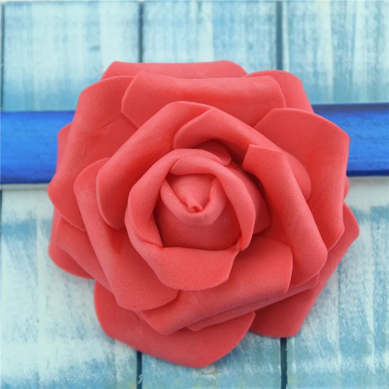 50 шт. 7 см искусственные из ПЭ пены белые розы цветы для дома Свадебные украшения DIY скрапбукинг ручной работы Поддельные Цветочные головки - Цвет: Red