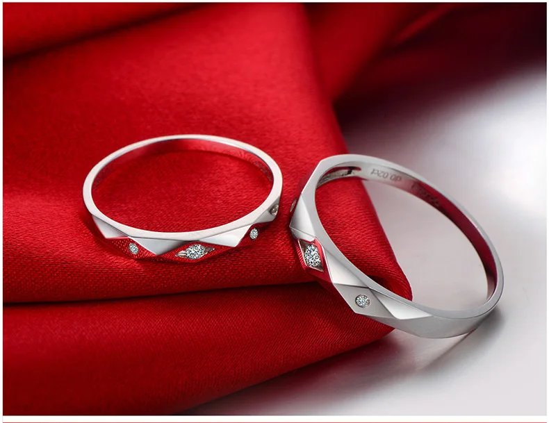 18ct золото алмаз пара набор колец обручальные кольца для мужчин женщин бесплатная DHL доставка