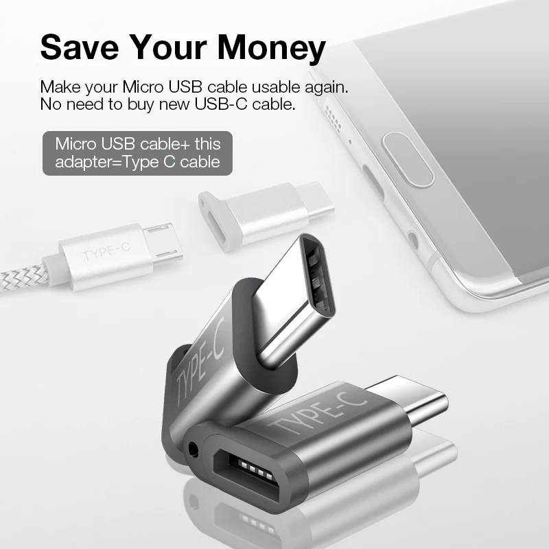 4 шт. JSAUX USB Type C адаптер Micro Usb к зарядное устройство преобразователь Соединитель с