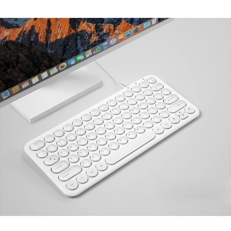 B. O. W маленькая клавиатура светильник портативная клавиатура 78 клавиш ультра-тонкая проводная USB Мультимедийная мини-клавиатура для ПК компьютера ноутбука Mac - Цвет: Olive
