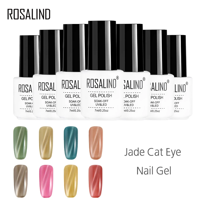 

ROSALIND Gel 1S 7ML Gel Varnish Jade Cat Eye 3D Nail Gel 15 Bright Colors Nail Art Soak off UV Hot Selling Gel Nail Polish