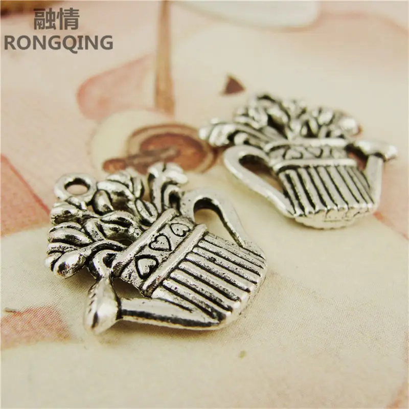 RONGQING 60 шт./упак. очарование для изготовления ювелирных изделий античное серебро