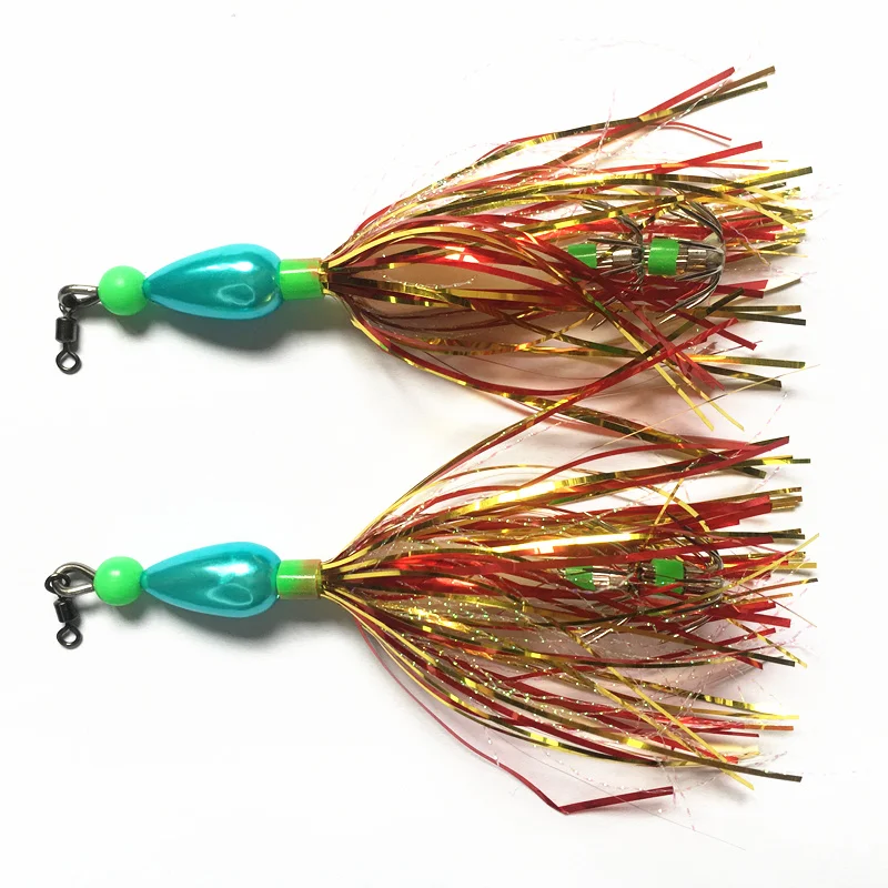 

10Pcs Artificial Bait Luminous Fishing Lure Squid Jigs Jigging Squid Hook Skirt Jig Spinner Beard Fishing Tackle