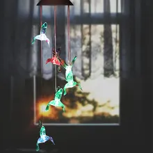 Светодиодный солнечный светильник Hummingbirds стрекоза, домашний декор сада, солнечный светильник солнечный, меняющий цвет, ветряной светильник с музыкой