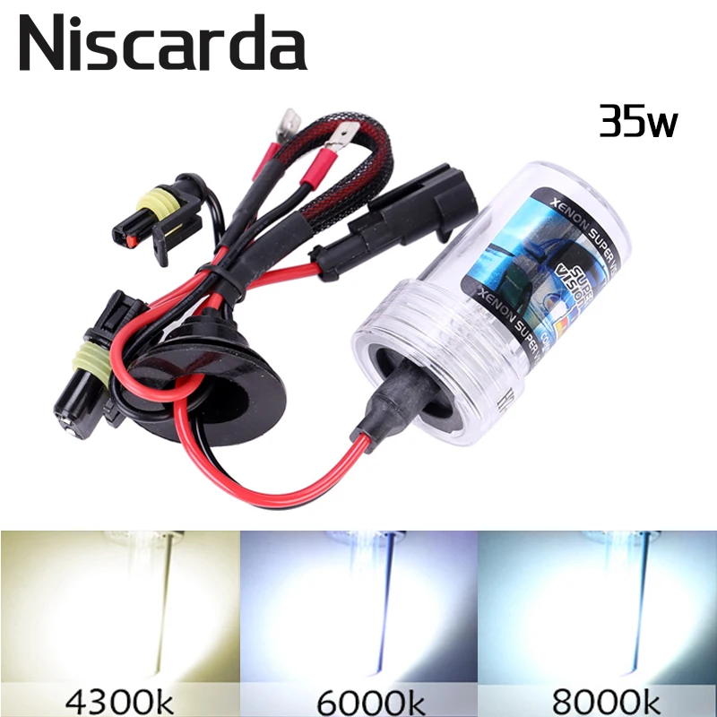 Niscard 2 шт. 35 Вт 4300 К 6000 8000 ксенон H4 H7 H8 9005 HID Conversion Kit H1 h3 H11 лампы авто фар|Лампы для