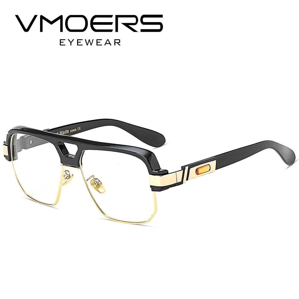 

VMOERS Semi Rimless Square Fake Eye Glasses Frames For Men Clear Pptical Eyewear Frames Myopia Prescription Eyeglasses Frame Men