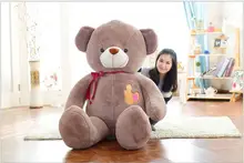huge plush high quality light brown bear toy large bow teddy bear doll gift about 160cm176