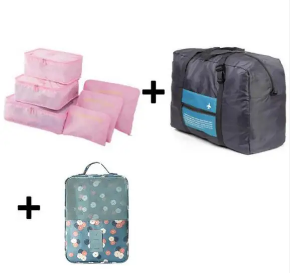 IUX, дорожная Сетчатая Сумка, органайзер для багажа, упаковка для мужчин и женщин, сумки для путешествий, упаковочные кубики, органайзер, складная сумка, сумки - Цвет: pink2