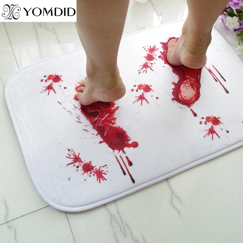 

Blood Footprint Doormat Bath Mat Rug Water Non-slip Absorption Carpet new and high quality Bathroom Bath Kitchen Rugs